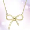 Nuevo Collar de Lazo Japonés y Coreano de Gama Alta Cadena Lisa Colgante de Temperamento Simple para Mujer Moda Cadena para Clavícula Joyería al por Mayor