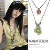 Estilo étnico trevo de quatro folhas da sorte corrente de suéter longa simples de madeira colar retrô feminino pingente artístico de madeira de duas camadas