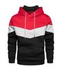 Suéter deportivo informal de calle azul para otoño e invierno, holgado, con bolsillos laterales y capucha, con bloques de color y bolsillos.
