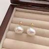 Luxo Leve, Alto Padrão, Simples e Requintado Brincos de Pérola Elegantes para Mulheres 2025 Novo Tendência Moda Brincos Redondos Brincos