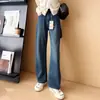 ¡Pantalones de gratitud con forma de pera! Pantalones de sable elásticos en cuatro direcciones color caqui para mujer Lyocell tacto relajado que cubre la carne vaquero de pierna ancha