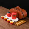 Conjunto de Chá Moderno e Simples de Uma Panela e Três Xícaras para Exterior Conjunto de Chá Portátil para Viagem Armazenamento Presente Corporativo Conjunto Rápido de Xícaras de Chá