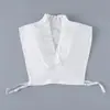 Gola Falsa Decorativa para Camisa com Decote V para Primavera, Outono e Inverno Suéter Versátil Gola Falsa Retro com Gola Alta Franzida