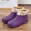 Botas de lluvia planas de tiro bajo para mujer, de algodón, para exteriores, estilo coreano, para cocina