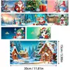 Tarjetas de Felicitación Navideñas Populares Transfronterizas Multiserie Hechas a Mano con Diamantes Juego de 9 Piezas con Sobres Pegatina de Diamante Dibujos Animados Juego de 6 Piezas
