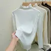 Suéter tejido de punto con cuello de oreja de madera, cuello semi alto, top base para mujer, otoño e invierno, ropa interior, suéter base para mujer, primavera y otoño, nuevo top