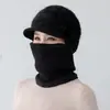 Mono de bufanda de piel de conejo para madres de mediana edad y ancianos, bufanda de sombrero de lana con felpa para invierno de niños y ancianos para mantenerse abrigado