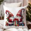 Funda de Almohada de Elfo Navideño de Invierno Pintada a Mano con Acuarela Decoración de Cojín para Sofá del Hogar Amazon Transfronteriza