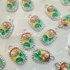 Colgante de Pintura al Óleo del Jardín de Monet Flor Mariposa Espiga de Trigo Perla de Imitación Pulsera de Cuentas DIY Collar Aleación Pendientes de Gota de Aceite