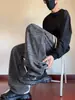Pantalones Casuales de Pana con Cordón Cruzado para Hombre, Marca Nueva Tendencia Otoño e Invierno, Pantalones Largos Holgados Rectos de Pierna Ancha