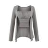 Prenda exterior fina de manga larga estilo coreano para mujer, conjunto de dos piezas con tirantes para otoño, cárdigan protector solar, top exterior tipo chal corto