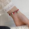 Pulsera de plata esterlina para mujer con cuerda roja hecha a mano, pulsera de Año Nuevo, fuego rojo, combinación de Año Nuevo, joyería de plata apilada
