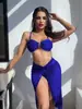 Nuevo Conjunto de Tres Piezas Dividido Transfronterizo Europeo y Americano Bikini Bandeau para Mujer Traje de Baño Moda Casual de Comercio Exterior