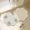 Capacho Criativo com Padrão de Flor Alienígena, Tapete de Banheiro de Lama Diatomácea com Absorção de Água, Tapete de Pé Antiderrapante para Porta de Banheiro e Vaso Sanitário