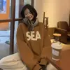 Chamarra Sudadera de Terciopelo de Manga Larga para Mujer, Diseño Otoño 2024 Nuevo Estilo, Top Chic Estilo Perezoso Estilo Americano para Personas Bajitas