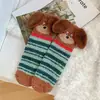 Meias de Pelúcia Grossas de Inverno para Mulheres, Meias até a Panturrilha, Fofas de Cachorrinho em Veludo Coral, Meias Quentes para Dormir e Casa