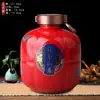 Botella de Vino de Cerámica Jingdezhen 0.75kg Catties Nuevo Frasco de Vino Decorativo Olla Pequeña Sellada para el Hogar Vasija de Vino para Vino