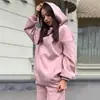 Nuevo traje deportivo de dos piezas de moda para mujer, de invierno, comercio exterior, transfronterizo, urbano, casual, con felpa, suministro al por mayor para mujeres