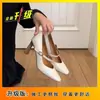 Sapatos de Salto Alto Estilo Francês para Mulheres, Sapatos Mary Jane Pretos Minimalistas Retrô com Uma Tira Única, 2026, Adequados para Combinar com Saias, Sapatos de Salto Bloco Único