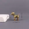 Latón Sólido Perro Lindo Perro del Zodíaco Doce Riqueza Mascota de Té Creativa Objetos Viejos Decoración del Hogar Escritorio Pequeños Adornos