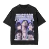 Camiseta Jungkook Hip Hop Lavada Manga Curta High Street T-
