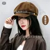 Boina xadrez retrô para mulheres, estilo coreano outono/inverno, afina o rosto, boné de beisebol versátil, estilo britânico, chapéu octogonal, chapéu de pintor