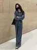 Conjunto de Dos Piezas para Mujer: Top Versátil Adelgazante de Manga Larga + Jeans de Pierna Ancha - Nueva Tendencia de Moda Coreana Primavera 2026