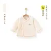 Pijama sin costuras para bebé recién nacido de algodón puro, estilo primavera y otoño, con cruce frontal y amarre, ropa estilo monje para la luna llena, parte superior de ropa interior para bebé