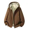 Chaqueta para hombre, otoño e invierno, forrada de polar, engrosada, acolchada, cálida, a la moda, versátil, con capucha, moderna, casual, deportiva, corte holgado