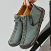 Botas Martin para Hombre Transfronterizas de Punto Otoño e Invierno Nuevas Talla Grande con Cremallera Botas de Hombre Casual para Exteriores Botas de Trabajo Cosidas a Mano