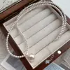 Colar de Contas de Milho Estilo Duquesa em Prata de Lei S925 para Mulheres, Elegante Estilo Retrô Francês, Pérolas Imitação Swarovski, Sensação de Alto Padrão, Corrente para Clavícula