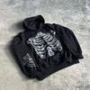 2024 comercio exterior nueva moda europea y americana personalidad estilo gótico sudadera con capucha para hombre y mujer suéter estampado de calavera venta al por mayor marea