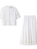 Comercio Exterior Transfronterizo Ropa de Verano Europea y Americana para Mujer Camisa de Manga Corta y Falda Bordadas Estilo Romántico Traje de Moda para Mujer