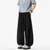 Comércio Exterior Transfronteiriço Verão Tamanho Grande Caimento Fluido Estilo Preguiçoso Calças Yamamoto Masculinas Calças Retas Longas Calças Casuais de Pernas Largas
