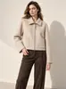 Abrigo de Cachemira Estilo Coreano Otoño/Invierno 2026 para Figuras Petites, Elegante Chaqueta de Solapa para Commuter con Mezcla de Lana de Oveja