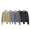 Estilo Coreano Pedido de Seguimiento Artículos de Calidad Otoño/Invierno 2026 Lleno de Sensación de Alta Gama Suéter Cardigan de Rayas Bloque de Color para Mujer