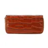 Bolsa de Mão Padrão Crocodilo Carteira Feminina Bolsa de Mão Longa com Zíper Padrão Francês Carteira Feminina Carteira Bolsa Feminina