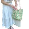 Bolsa de Lona Perezosa Estilo Coreano Gran Capacidad para Ir al Trabajo y Salir Bolso de Hombro Tote Azul para Mujer Nuevo Estilo 2025