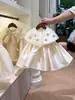 Vestido vermelho estilo francês para meninas 2026 novo modelo simples liso laço elegante vestido de princesa fornecimento transfronteiriço