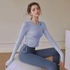 Ropa de Yoga para Mujer, Tops Deportivos de Manga Larga con Cordón, Profesional de Alta Gama, Alta Calidad, Secado Rápido, Nuevo Estilo, Ropa para Correr y Fitness