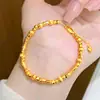 Pulsera de Cuentas Disco Ojo de Gato Parpadeante Oro de Arena Método Antiguo Pulsera Exquisita de Gama Alta Joyería de Mano para Mujer Fuente para Transmisión en Vivo