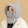 Sombrero Lei Feng Cálido de Invierno 2025 con Protección para los Oídos, Forro de Felpa, Máscara Gruesa a Prueba de Frío, Polaina para el Cuello, Integrado para Esquiar, Cortavientos para Ciclismo