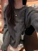 Suéter tejido de punto redondo trenzado 100% lana, moderno y versátil, top casual grueso de ajuste holgado para mujer