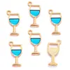 Accesorios para joyería DIY de aleación al por mayor colgante de copa de vino con gota de aceite colgante de collar accesorios para pendientes W280