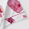 Conjunto de Pijama Cardigan Rosa de Seda Leite Transfronteiriço Europeu e Americano para Mulheres, Shorts de Manga Curta, Roupa de Casa Confortável e Respirável Conjunto Casual