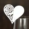Tarjetas de Lugar en Forma de Corazón Rojo para Boda, Tarjetas Huecas para Copas de Vino, Tarjetas de Asiento para Banquetes de Fiesta de Cumpleaños, Tarjetas Imprimibles