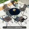 Mesas e Cadeiras de Exterior, Cadeiras de Rattan, Mesas Dobráveis de Lazer para Exterior com Combinação de Guarda-Sol, Jardim Terraço, Pátio Varanda, Mesa de Centro, Mesa de Jantar e Cadeiras