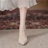 Tacones Gruesos Estilo Francés Combinados con Faldas, Zapatos de Punta Modernos, Zapatos Versátiles Elegantes y a la Moda para Mujer de Boca Baja, Nuevo Estilo de Verano para Damas de Honor