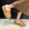 Zapatos Birkenstock Mate para Mujer con Terciopelo Plus Suela Gruesa Botas de Nieve 2026 Nuevo Estilo Invierno Zapatos de Algodón para Aumentar Altura Zapatos de Pan