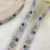 Flores y plantas de fondo de arroz de 2.1 cm, lazo hecho a mano, cinta, moda, accesorios para ropa de actuación Hanfu